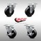 Service Caster 4 Inch SS Soft Rubber Wheel Swivel Top Plate Caster Set with 2 Brakes SCC SCC-SS20S414-SRS-2-TLB-2 - alternate 1